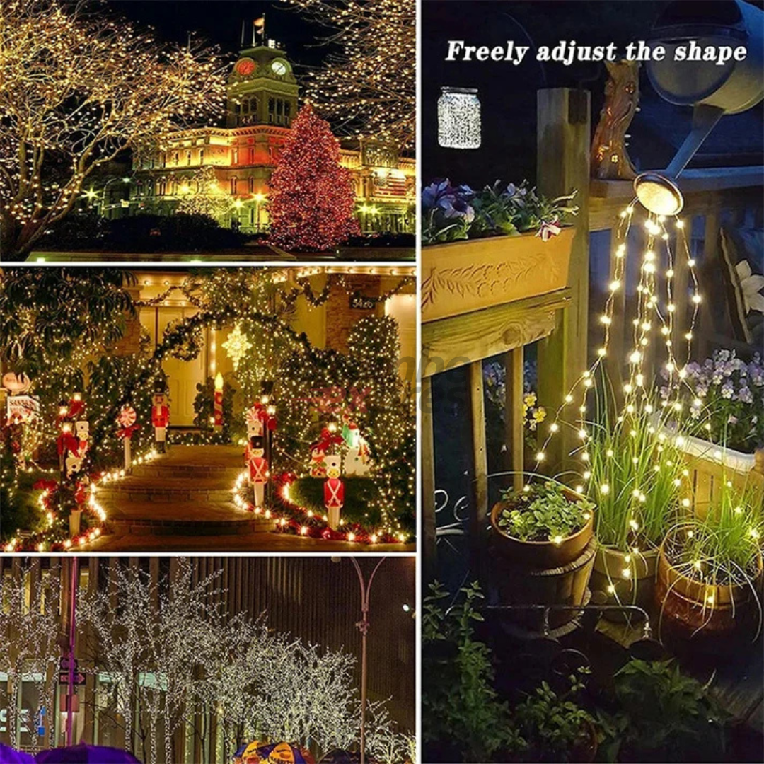 🎇LUCES LED CON PANEL SOLAR – 25 M DORADAS🎄🎅